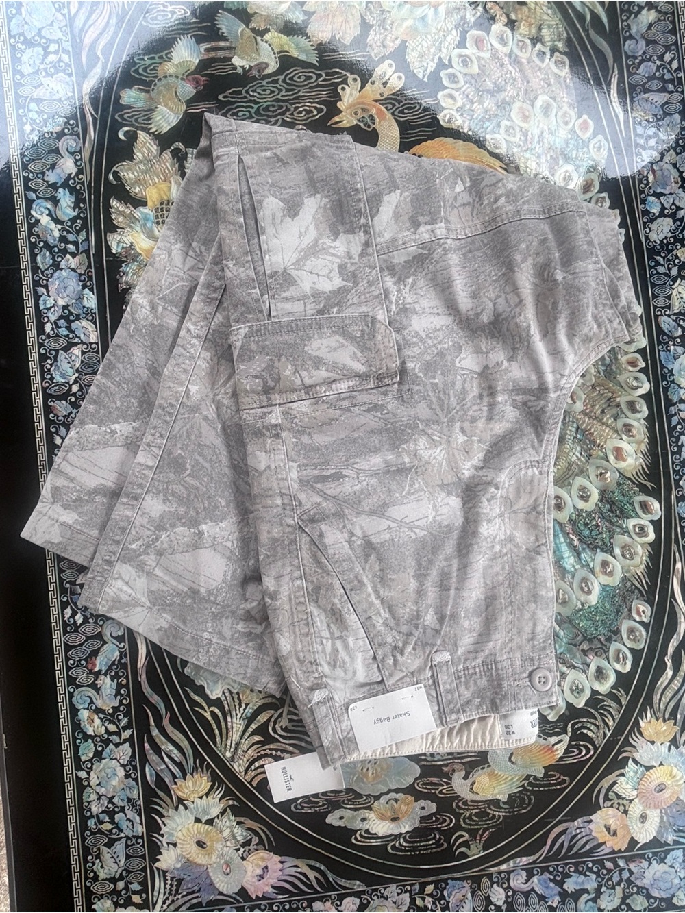 Hollister Light Gray Camouflage Cargo pants